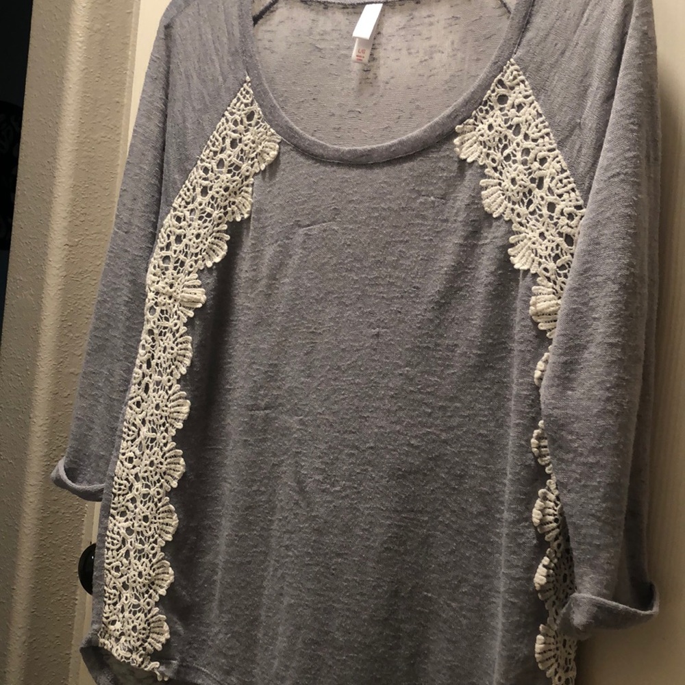 Xhilaration Rayon/Polyester 3/4 Slv Top Size Lg